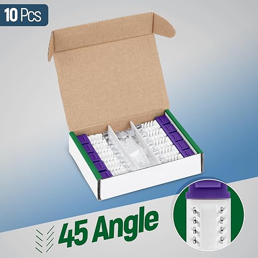 Everest 45° Angled RJ45 Cat6A Keystone Jacks 10-Pack in Purple - Slim Profile Female RJ45 Connectors - Cat 6A Keystone Jack - Compatible with 45° Angled Speed Termination Tool - 45Term (B0BL3GS7ZY)