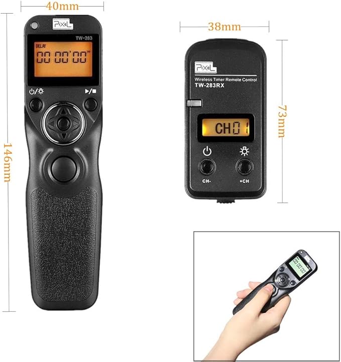 Pixel Wireless Shutter Release Timer Remote Control TW283-90 Compatible with Fujifilm GFX50S X-Pro2 X-H1 X-T2 X-T1 X-T10 X-T20 X-T100 X-E2S X-E2 X-M1 X-A3 X-A2 X-A1 X-A10 X100F X100T X70 X30 XQ2 XQ1