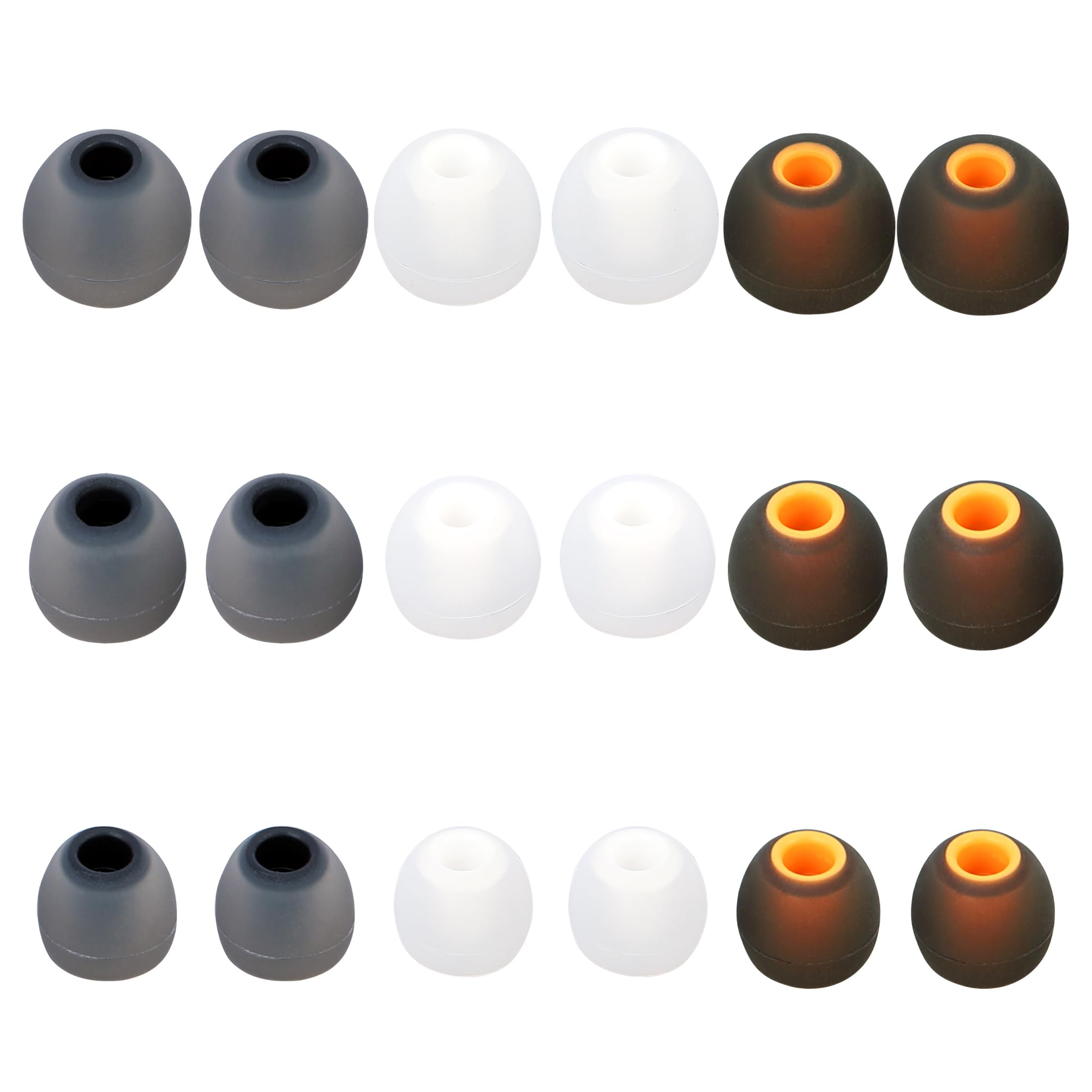 MQIMY Silicone Earbud Tips Replacement Ear Tips Earbud Covers Fit Most in-Ear Earbuds(Inner Hole 3.8mm -5.1mm) Headphone Earbud Rubber Tips9 Pairs S M L