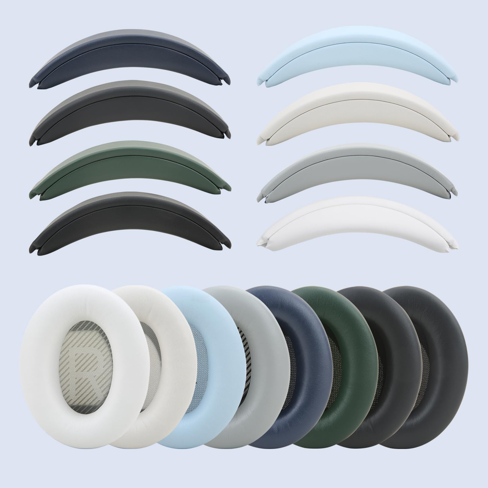 Laselan Earpads and Headband Cover Ear Muffs for Bose QC35 QC45 Headphones Accessories with Protein Leather& Memory Foam (Sky Blue)