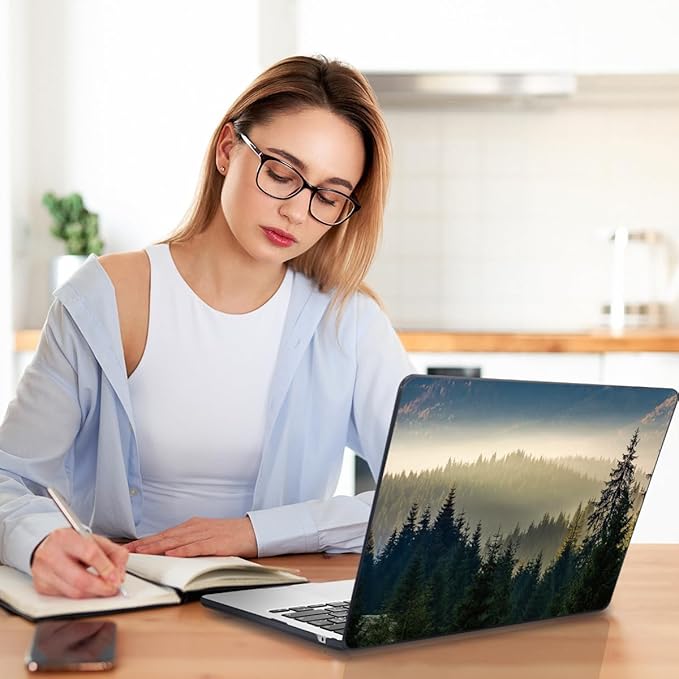 Teryeefi for MacBook Pro 14 inch Case M4 M3 M2 M1 2024 2023 2021 (Model:A3112 A3401 A3185 A2918 A2992 A2779 A2442), Hard Shell Cover + Keyboard Cover, Forest Landscape