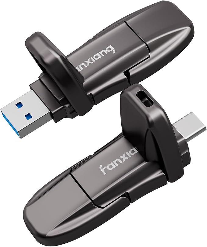 Flash Drive 1TB, USB 3.2 Gen2 Up to 1050MB/s, USB Drive, USB A + Type C External Portable SSD for iPhone 15/Pro/Android Phone/Windows/MacPC/Laptops, FF952