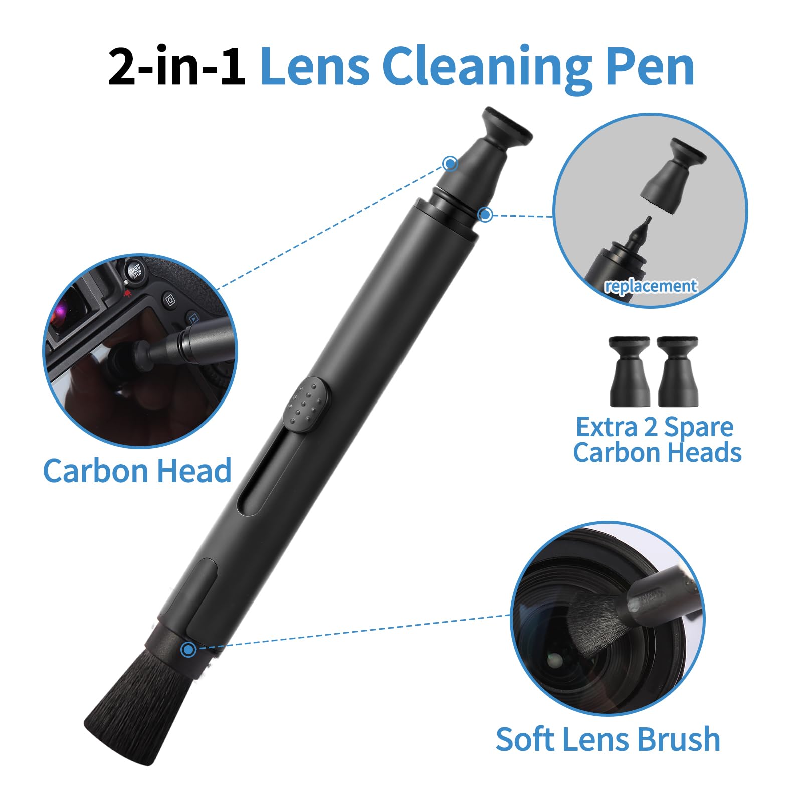Camkix 14-in-1 Camera Lens Cleaning Kit - Includes Advanced Large Silicone Air Blower, 2in1 Lens Cleaning Pen, Dry Swabs, Cleaning Paper, 30 ML Optical Lens Spray for Mirrorless Cameras, APS-C, DSLR