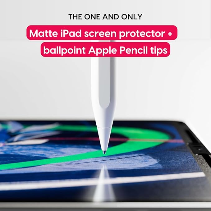 Astropad Rock Paper Pencil v2.0 – Paper Screen Protector for 11" iPad Pro (Gen 1-4) or 10.9" iPad Air (Gen 4-5) + Apple Pencil Tips Replacement 2 Pack – Compatible with Apple Pencil 1st/2nd Gens