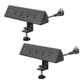 Jgstkcity Desk Clamp Power Strip,20W Fast Charging Station,Surge Protector Nightstand Edge Mount,1875W Extension Cord with Multiple Outlets,2 USB-C,2 USB-A,for Home Office (Black, 2PCS-6 FT)