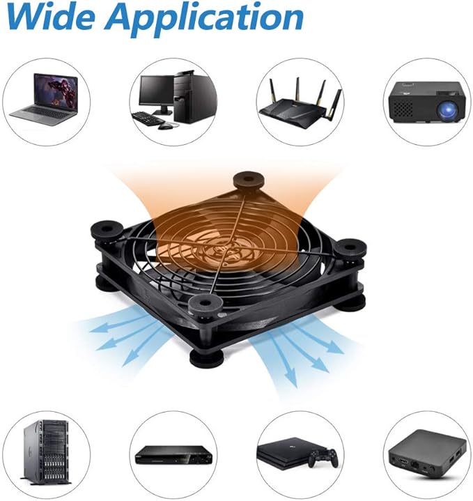 USB Dual 120mm Quiet Fan, 5V USB Portable Cooling Fan for Flat Panel TV Receiver Router DVR PlayStation Xbox Computer Cabinet Cooler