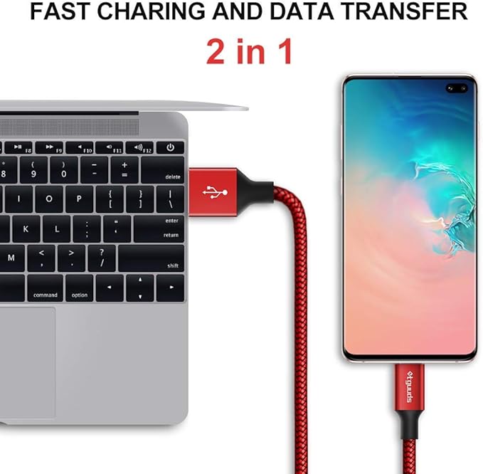 Long USB C Cable [12ft, 2-Pack], etguuds Fast Charging USB A to Type C Charger Cable Braided for Samsung Galaxy S22 S21 S20 Ultra 5G S10 S10E S9 Note 20 10 9, A10e A20 A33 A32 A50 A70, LG, Moto, Pixel