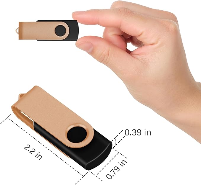 EASTBULL 4GB USB Flash Drive Bulk Thumb Drives 20 Pack with Lanyards USB 2.0 Memory Sticks Zip Drive Pen Drive for Storage and Backup Gold 20PCS 4GB