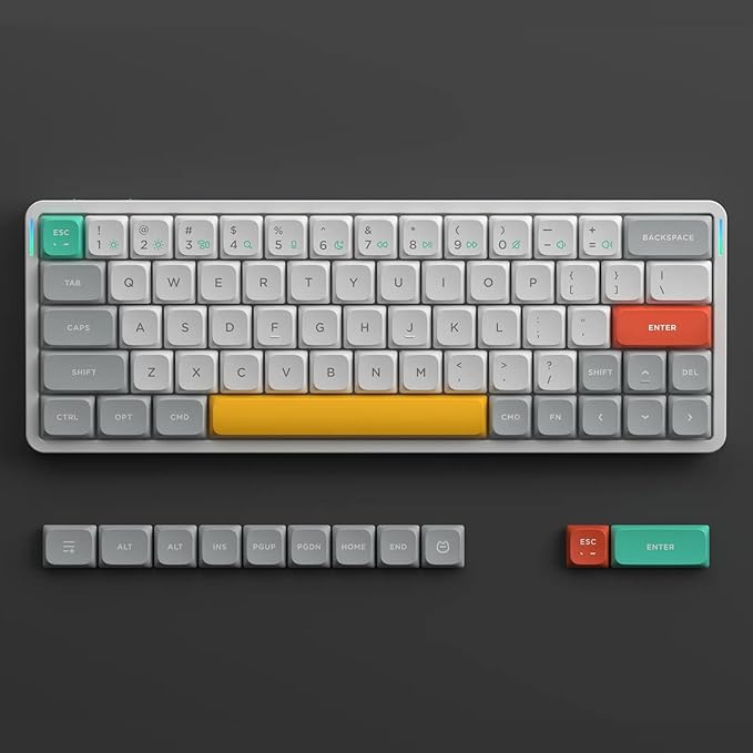 nuphy Air60 V2 Portable Wireless Keyboard 60% Low Profile Mechanical Keyboard Support QMK/VIA Compatible with Windows/mac OS/Linux Supports Bluetooth 5.1/2.4GHz/Wired (USB-C) White-Gateron Red Switch