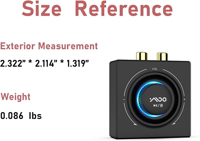 YMOO B06T3 Bluetooth 5.3 Receiver, 100ft RCA Bluetooth Audio Adapter for 3.5mm Jack AUX HiFi Home Stereo/Speaker from Smartphone/Tablet/Laptop,Dual Link for Two Speakers,SBC AAC Audio
