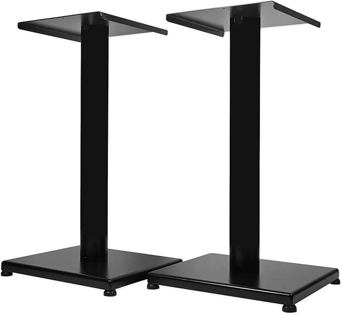 Rockville RS21B 21-Inch Steel Bookshelf Speaker Stands, 60 lbs Capacity, Cable Management, Anti-Vibration Pads, for Home Audio and Studio Monitoring (Pair)