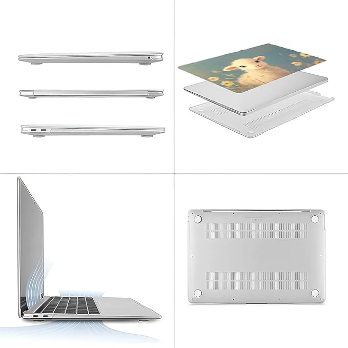 Compatible with MacBook Air 13.3 13.6 Inch Case 2022 2021 2020 2019 Plastic Hard Shell Case Cover,13.3 Pro(A1706/A1708/A1989/A2159/A2289/A2338), Cute Little Lamb