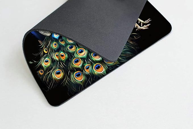 Square Mouse Pad Beautiful Peacock with Colorful Feathers-1,Gaming Mouse Pads for Desk,Soft Computer Waterproof Non-Slip Mouse Mat