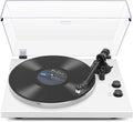 Record Player Turntables with Wireless Output Connectivity Vinyls Players Belt-Drive 33 45 RPM Speed Phono Line USB Digital to PC Recording MM Cartridge AT-3600L Classic New Sleek Piano White