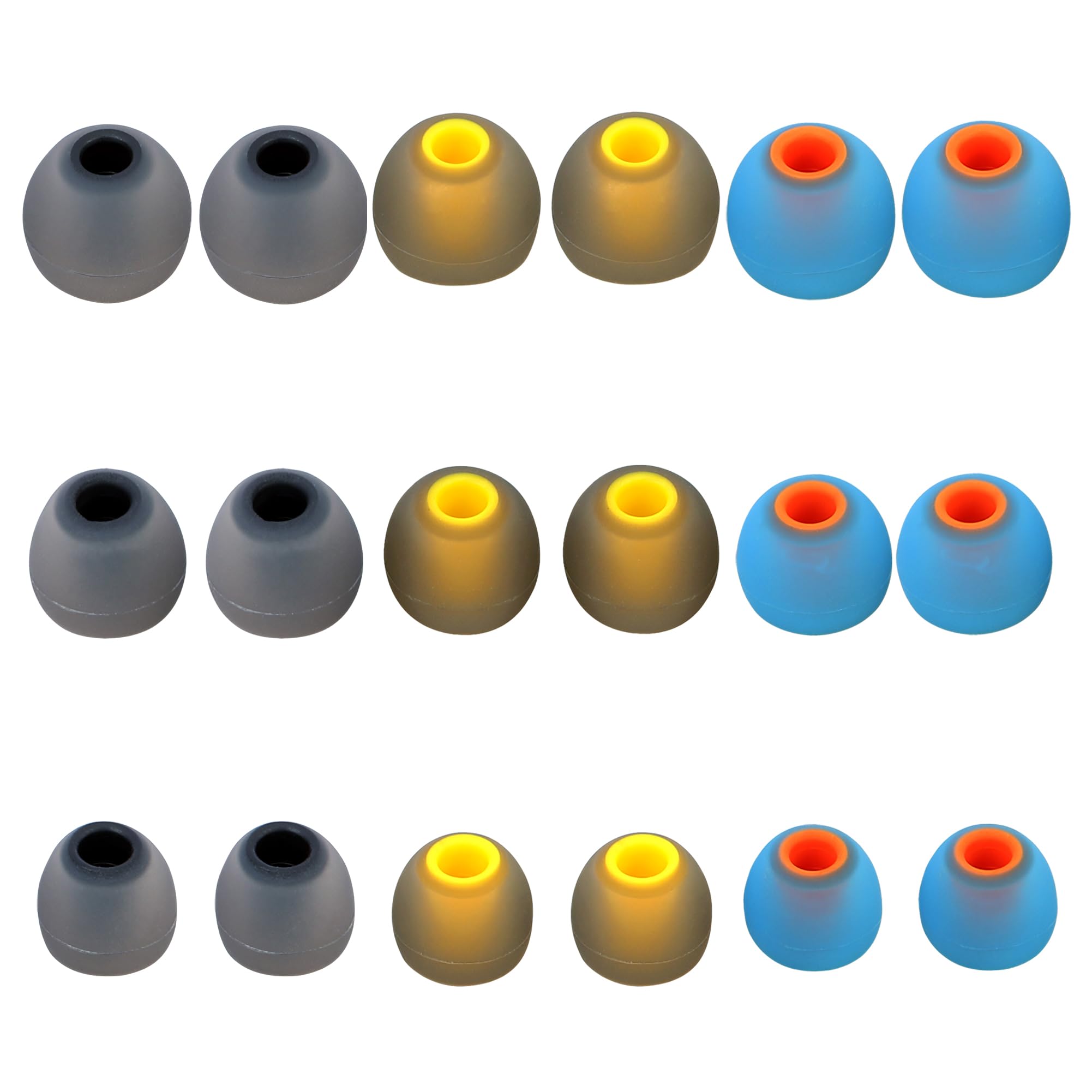 MQIMY Earbud Replacement Tips Silicone Earbud Tips Ear Tips Fit Most in-Ear Earbuds(Inner Hole 3.8mm -5.1mm) Headphone Earbud Rubber Tips Eartips 9 Pairs S M L
