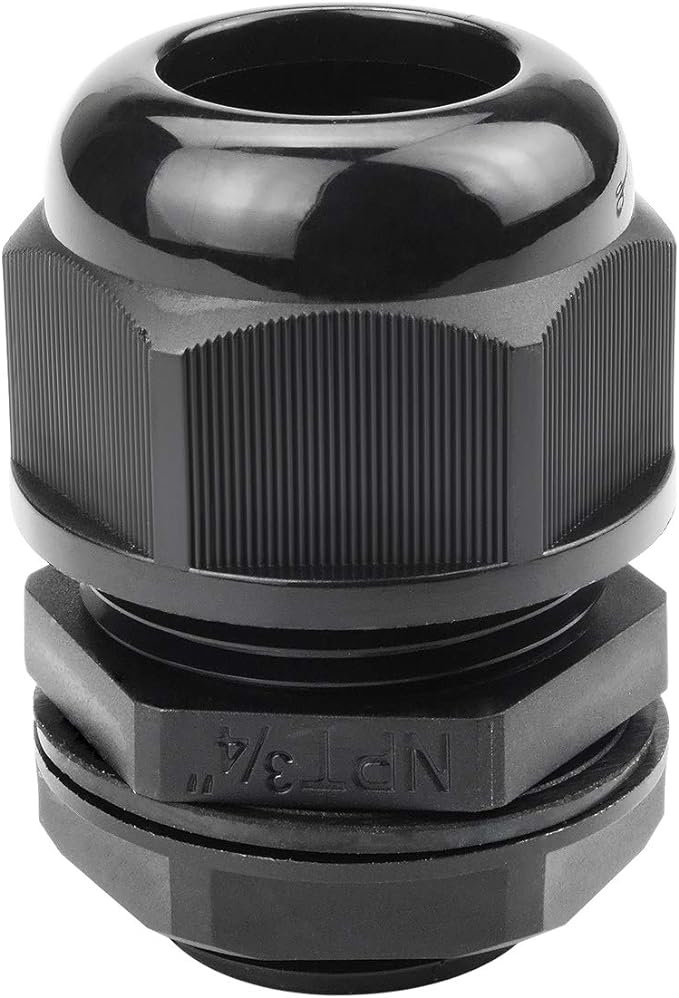 XHF 20 Pcs 3/4" IP68 Strain Relief Nylon Cord Grip Waterproof NPT Cable Glands Adjustable UL Listed and RoHS Compliant(Black)