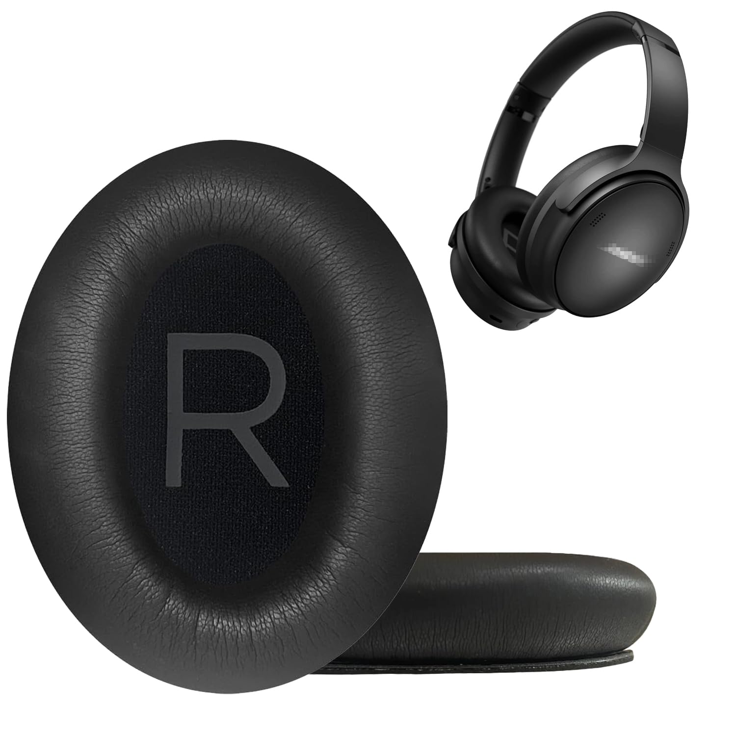 Earpads Cushions Replacement for Bose QC45(QuietComfort 45) Headphones Ear Pads,Soft Protein Leather,Noise Isolation Foam(Black)