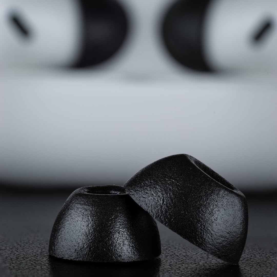 Comply TrueGrip MAX Premium Memory Foam Replacement Ear Tips, Black (Large)