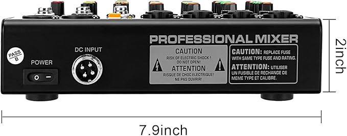 6-Channel Professional DJ Audio Mixer, DJ Controller Sound Mixer DSP 16 Preset Effects, Ideal for Home Party