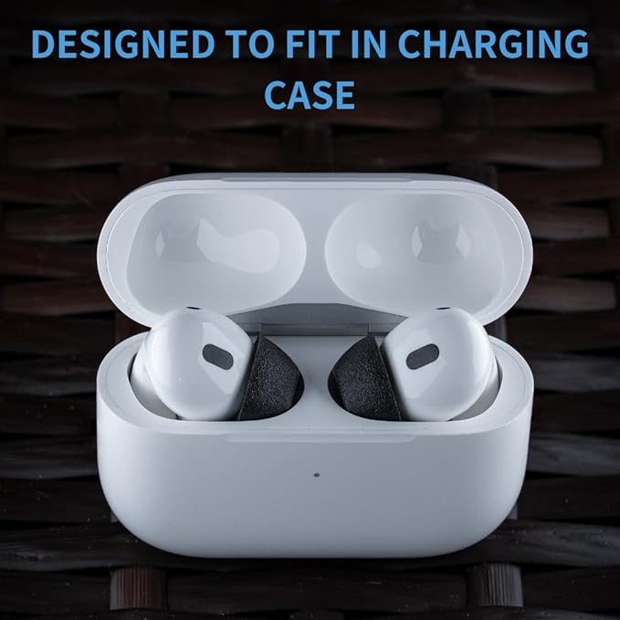 Comply TrueGrip MAX | Premium Memory Foam Replacement Earbud Tips for Apple AirPods Pro 1 & 2 | Long Lasting Comfort, Extreme Durability, Secure Fit, Superior Noise Isolation| Black (Medium) (3 Pairs)