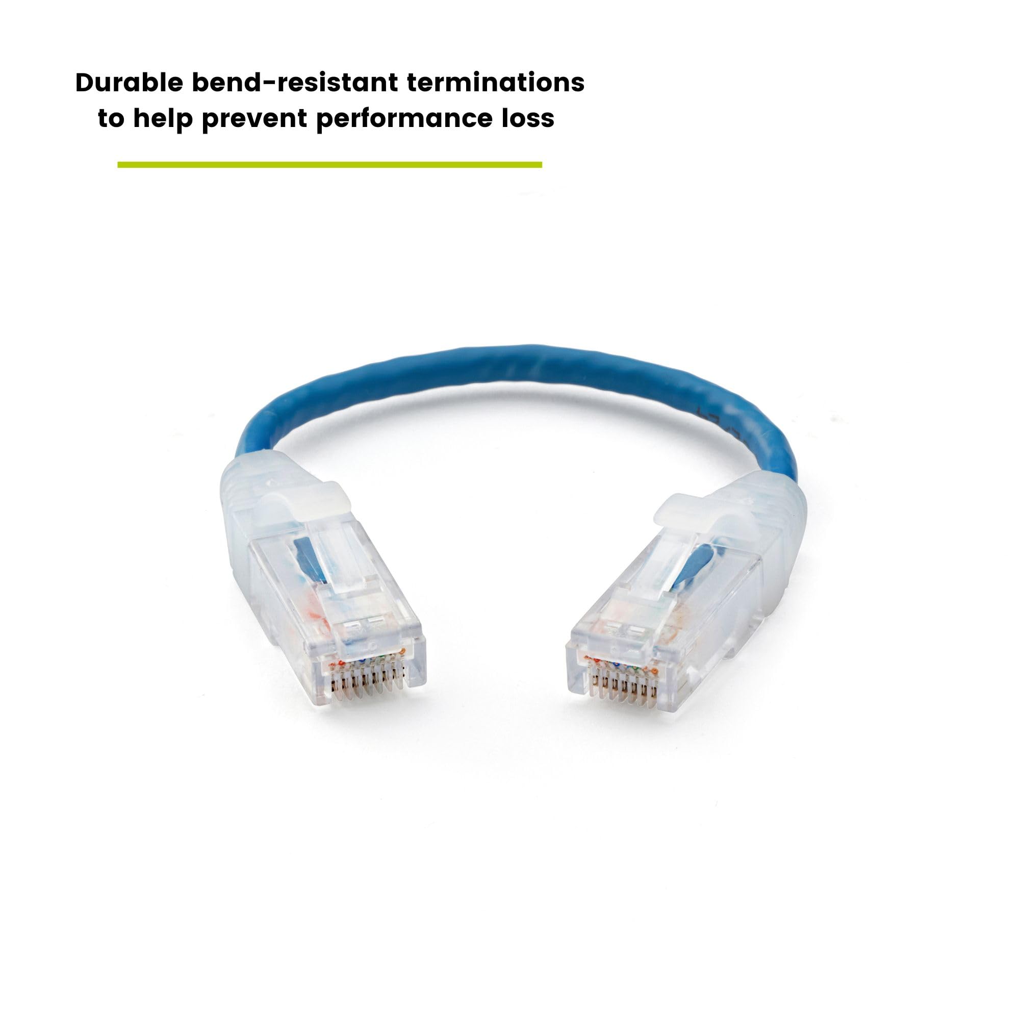 TRUECABLE Cat6 Component Rated Patch Cable, Unshielded (U/UTP), 6in, Blue, 28AWG Stranded Pure Copper, Snagless 10G High-Speed Ethernet Cable, PoE++ 4PPoE 100W, UL Listed, RoHS-3, 1 Pack