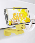 MiiKARE Airplane Travel Essentials Phone Holder, Universal Handsfree Phone Mount for Flying with 360 Degree Rotation, Accessory for Airplane, Travel Must Haves Phone Stand for Desk, Yellow