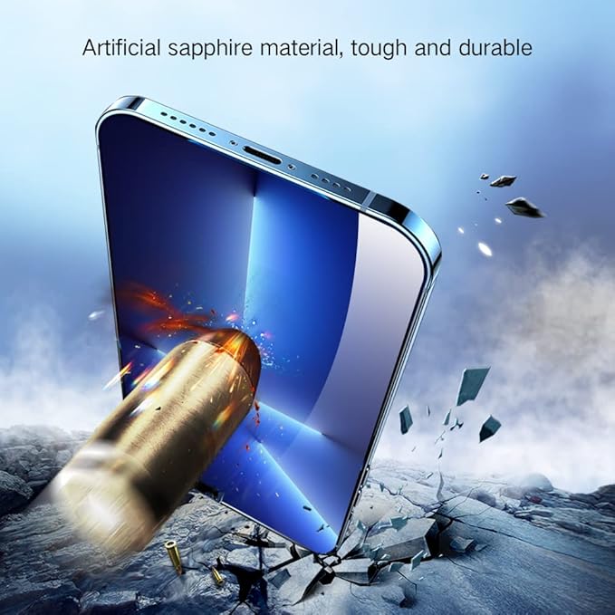 PERFECTSIGHT Sapphire Anti Blue Light Screen Protector Designed for iPhone 13 Pro Max - Medical-Grade Eye Protection -HD Clear Filter 6 Radiations Shatterproof Diamond Hard Tempered Glass (6.7 inch)