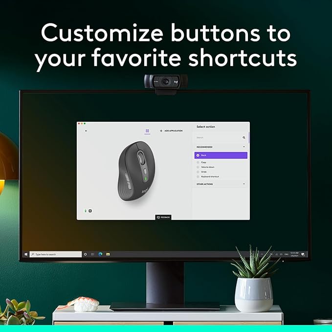 Logitech Signature Plus M750 Wireless Mouse – for Small to Medium Hands, SmartWheel, Bluetooth, Multi Device, 24-Month Battery, Silent Clicks, Customizable Side Buttons, Contoured Shape - Graphite