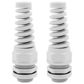 Strain Relief Cord Connector,LISTENJIALE 2Pcs NPT 3/4" Waterproof Cable Gland Flex Spiral Strain Relief Adjustable 12.5-18mm Cable Connector Nylon Joint with Gaskets(Grey)