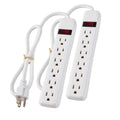 PowerEnvy 6-Outlet Surge Protector 2pk – 250 Joules, 2ft Cord, 15A/125V, 1875W Max – Right Angle Plug, Black – Home, Office, & Electronics Protection