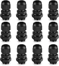 Cable Gland 12 Pack 3/8" NPT Waterproof Adjustable Connector Strain Relief Cord Connectors Joints Nylon with Gaskets…