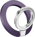 GVIEWIN Magnetic Phone Ring Holder, Compatible with MagSafe Phone Grip with Adjustable Stand, Magnet Phone Ring Kickstand for iPhone 16 Pro Max/Plus/15/14/13/12 Series/Other Phones (Purple)