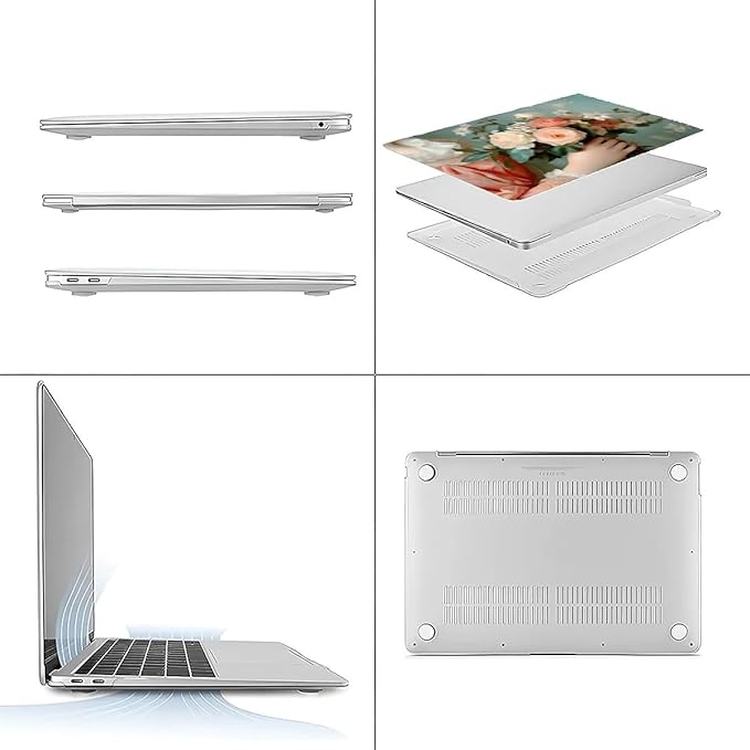 Compatible with MacBook Air 13.3 13.6 Inch Case 2022 2021 2020 2019 Plastic Hard Shell Case Cover,13.3 Pro(A1706/A1708/A1989/A2159/A2289/A2338), A Lady with Flowers