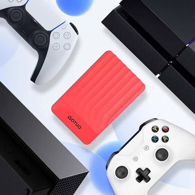 Portable External Hard Drive Storage Expansion Mobile HDD USB 3.0 for PC, Mac, Desktop, Laptop, PS4, PS5, Xbox One X/S, Xbox 360, Xbox Series X/S, Office & Game (Red, 1TB)