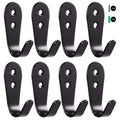 Flyisland Wall Hooks 8 Pcs, Coat Hooks Garage Hook Wall Mounted Hat Hangger Hooks Robe Hook Single Coat Hanger Heavy Duty (8 Pack, Black Round)
