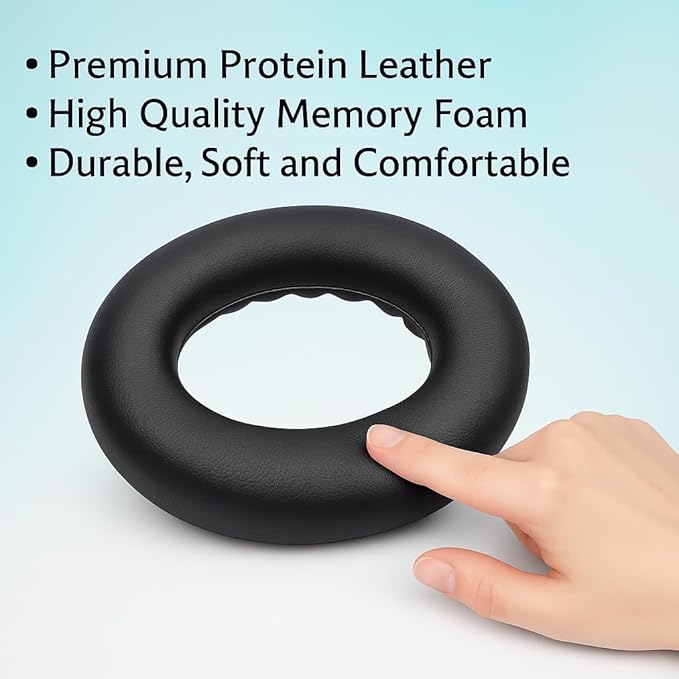 Premium Replacement Ear Pads for Bose QC2, QC15, QC25, QC35 I & II – Soft Protein Leather & Memory Foam Cushions – Enhanced Noise Isolation – Easy Installation Kit & Cleaning Cloth (Silver)