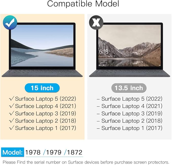 for Microsoft Surface Laptop 6/5/4/3/2/1 th Gen 15 inch Privacy Screen Protector Filter,Bubble Free Anti-Spy Anti-Glare Anti Blue Light Filter(for Surface Laptop 1/2/3/4/5/6 15 Privacy Screen Shield)