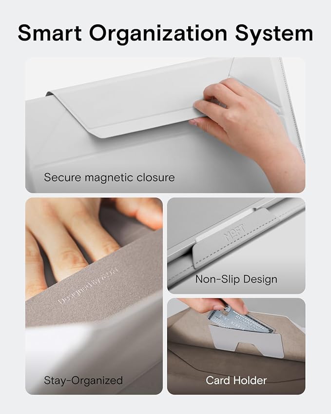MOFT Laptop Carry Sleeve, 2-in-1 Laptop Bag & Stand for 15"-16" MacBook Air/Pro & Dell/HP/Lenovo/Asus, Stylish Slim Computer Sleeve Bag with Expandable Storage for Computer Accessories, Seafoam