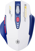 Bluetooth Mouse,[Upgraded] Multi-Device Wireless Mouse Rechargeable,Visible Battery Level,Tri-Mode (BT 5.0/4.0+2.4G Hz), 4 Adjustable DPI,Coldless Mice for Laptop and PC,Bluewhite