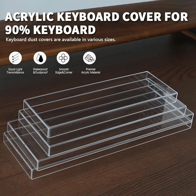 Acrylic Keyboard Dust Cover,87 Keys Transparent Mechanical Keyboard Protective Cover,Compatible with Computer Gaming Keyboards (13.98''x5.08''x0.87'')