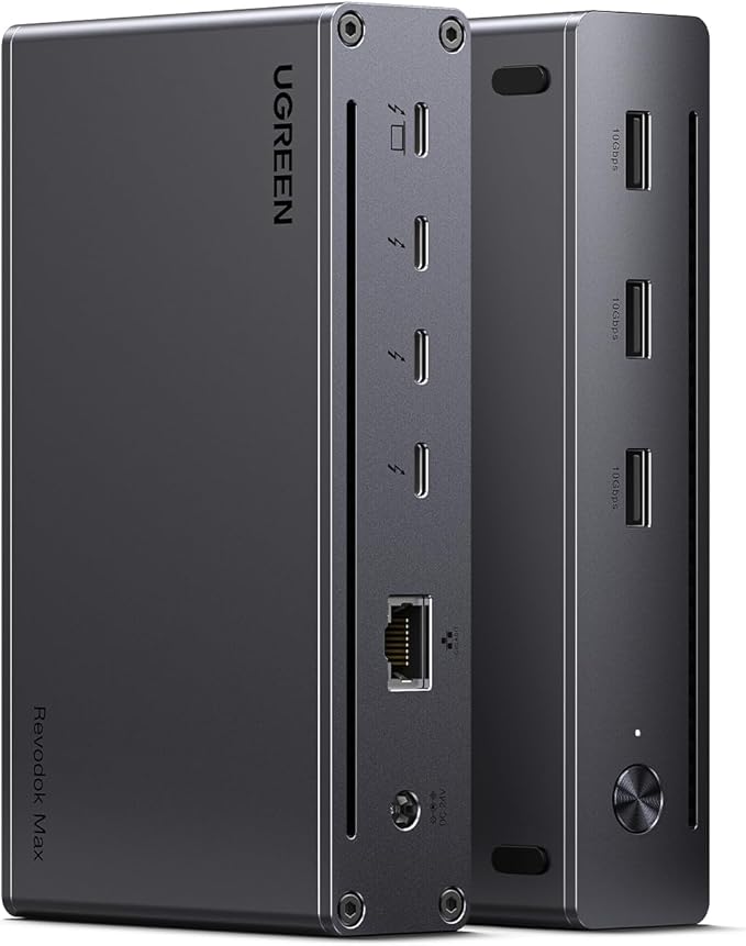 UGREEN Revodok Max 208 Thunderbolt 4 Dock 8-in-1 40Gbps TB4 Hub 3 x TB 4 Dual 4K@60Hz or Single 8K Display, 85W Charging, Gigabit Ethernet, 3 x USB A 3.2 for Mac M1/M2/M3/M4 Pro/Max