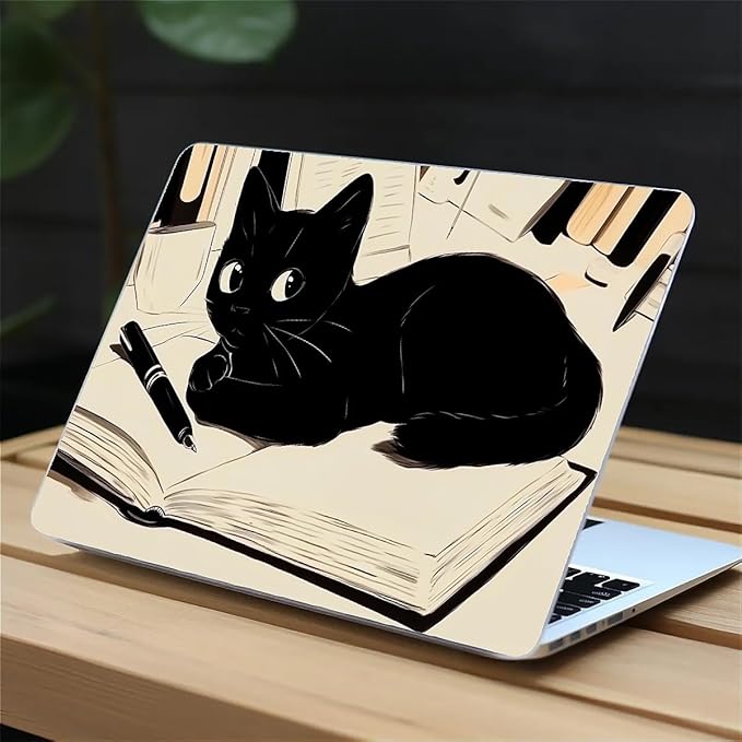Compatible with MacBook Air 13.3 13.6 Inch Case 2022 2021 2020 2019 Plastic Hard Shell Case Cover,13.3 Pro(A1706/A1708/A1989/A2159/A2289/A2338), Black Cat