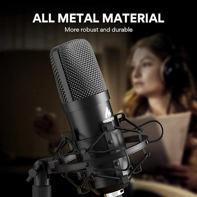 MAONO USB Microphone Kit 192KHZ/24BIT AU-A04T PC Condenser Podcast Streaming Cardioid Mic Plug & Play for Computer, YouTube, Gaming Recording