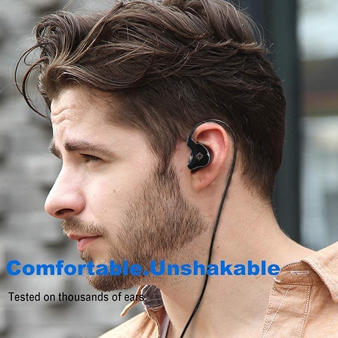 YINYOO KBEAR KS1 Earphones in Ear Monitor Headphones Super Bass Wired Earbuds, Crystal Clear Sound IEM Headphones, High Resolution Noise Canceling Ear Monitors Headphone for Singers Musician