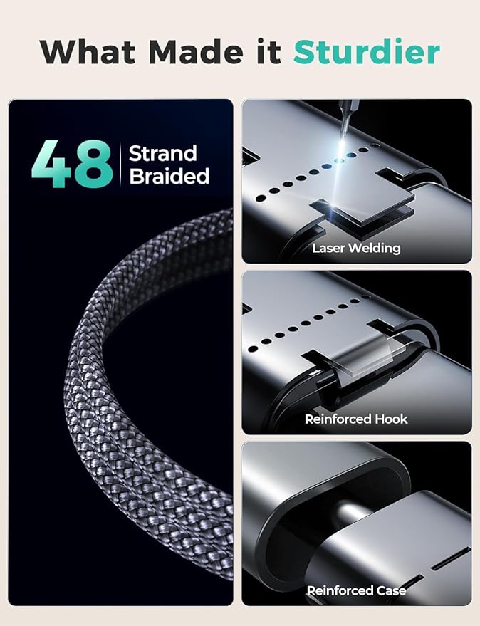 Travel Essentials,Upgraded 3 in 2 USB C Cable for Apple Watch Charger/iPhone Charger,Multi Charging Cable,RV Camping Essentials,Portable for iWatch Series 10-2/Ultra/SE& iPhone 16-12-4FT