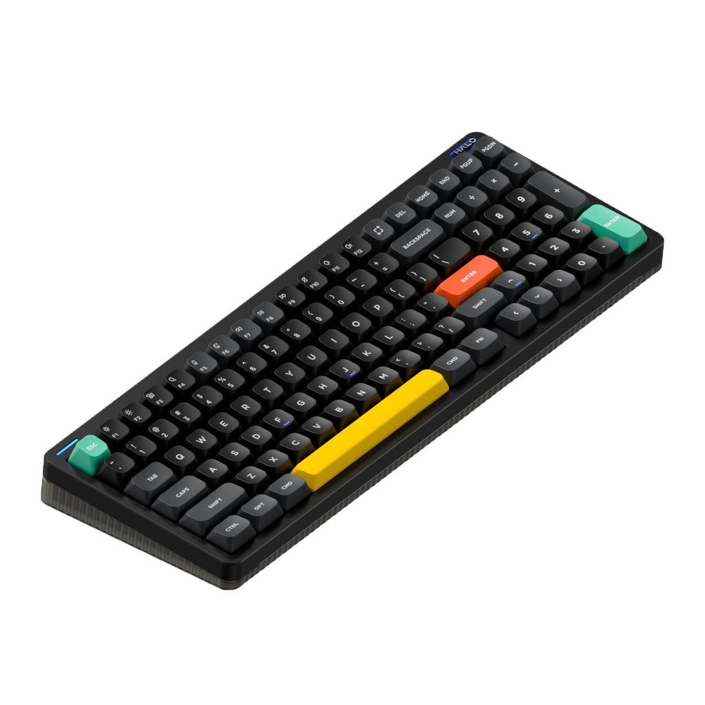 nuphy Halo96 V2 Wireless Mechanical Keyboard, 96% Hot Swappable, 99 Keys RGB Backlit, Bluetooth/USB-C/2.4GHz, Mint Switches (37gf), Black