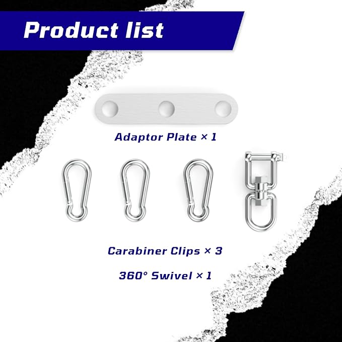 Double to Single Adaptor Plate for Cable Pulley Machines Durable Solid Stainless Steel with 3 Carabiners Suitable for Dual Cable Machines LAT Pulldown, Shoulder & Biceps Exercises