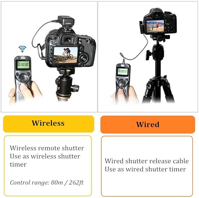 Pixel Remote Timer TW283-E3 LCD Multi-Function Shutter Remote Release Timer Controller Adapter Compatible with Canon EOS DSLR Pentax Contax Cameras