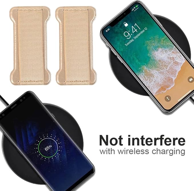 Phone Grip Holder for Hand, Universal Finger Strap Phone Holder, Finger Selfie Grip Compatible with Most Smartphones (Gold) - 2Pack