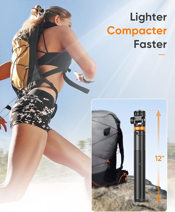 EUCOS 62" Phone Tripod, Tripod for iPhone & Selfie Stick Tripod with Remote, Extendable Phone Tripod Stand & Travel Tripod, Solidest Cell Phone Tripod Compatible with iPhone/Android